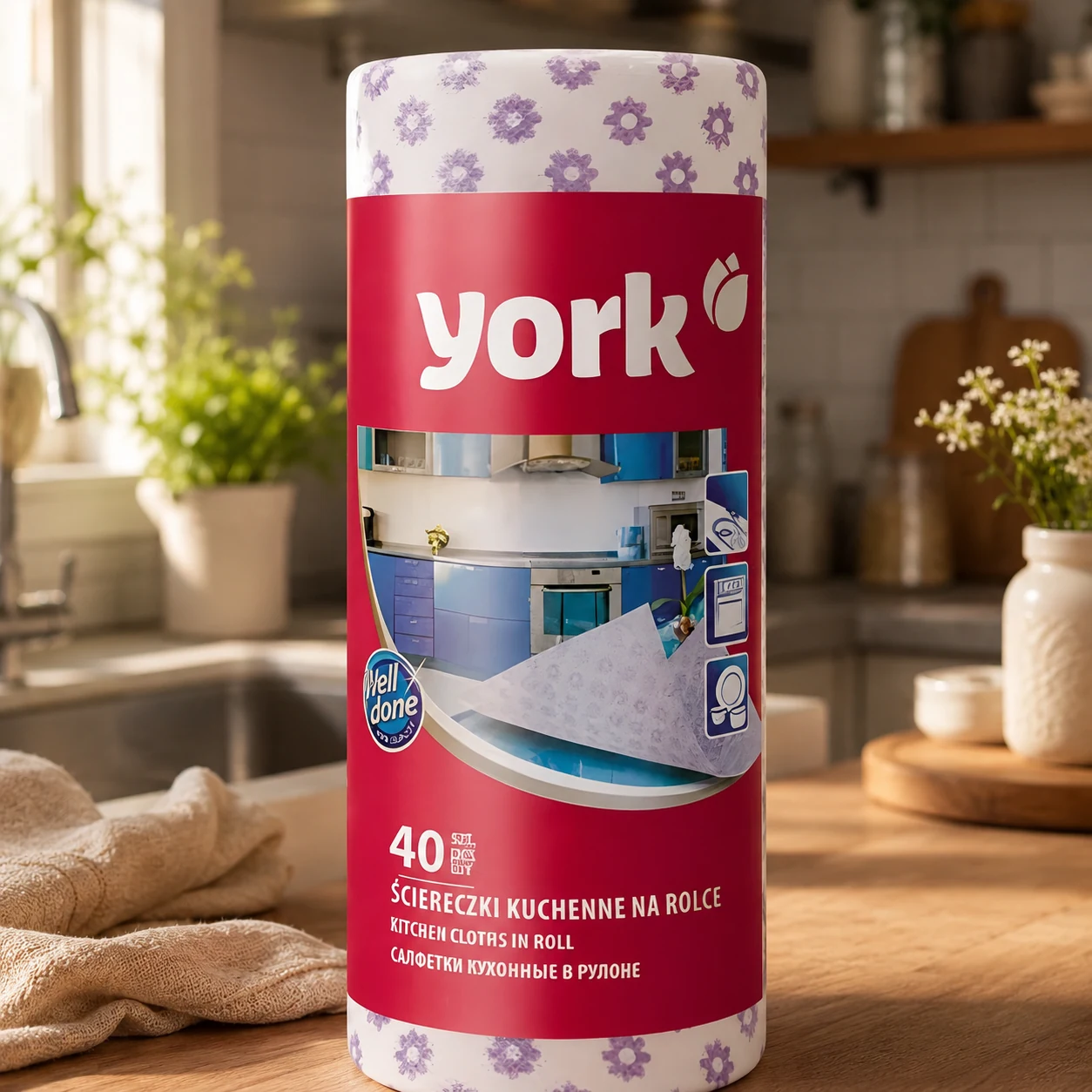 Серветка для прибирання в рулоні York 40шт — Паперові вироби