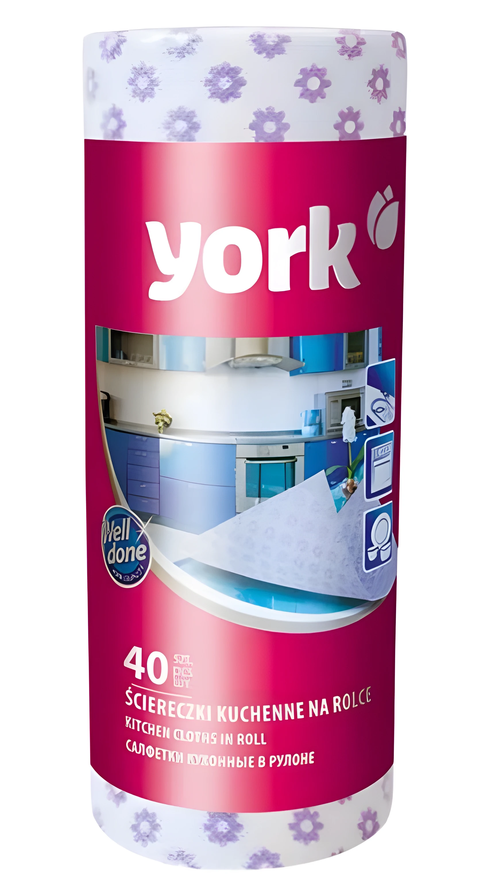 Серветка для прибирання в рулоні York 40шт