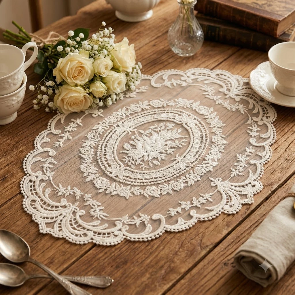 Серветка мереживна "Lace Bouquet" молочна 29 * 41 см