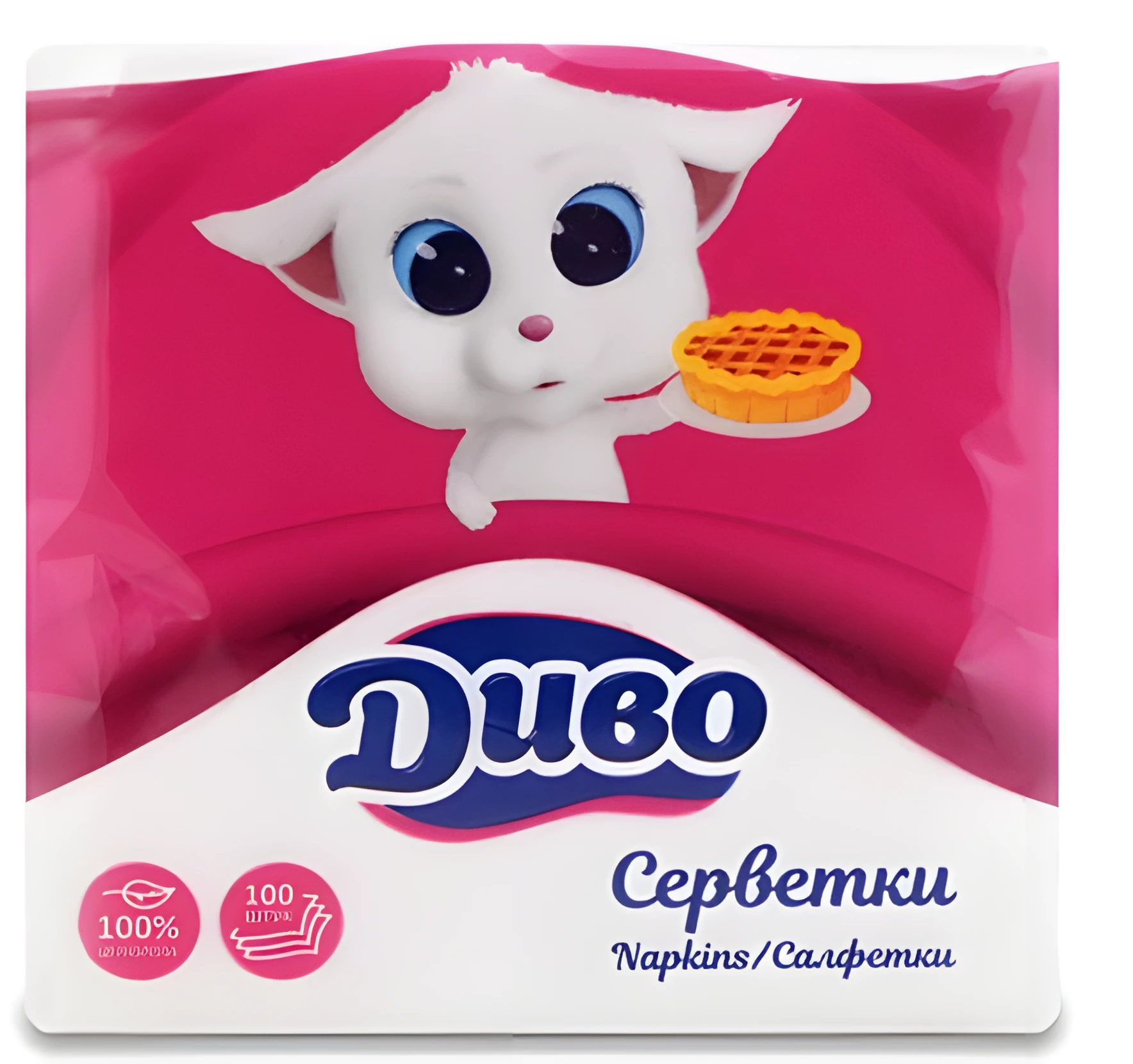 Серветка паперова Біла Диво 240х240 100 шт