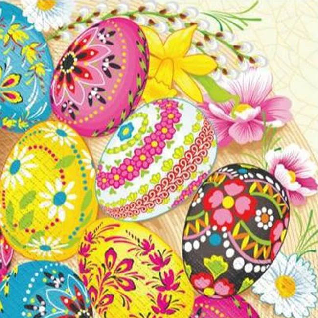 Серветки бумажні Пасха 33*33см 18штук 3 шари Марго — фото 5