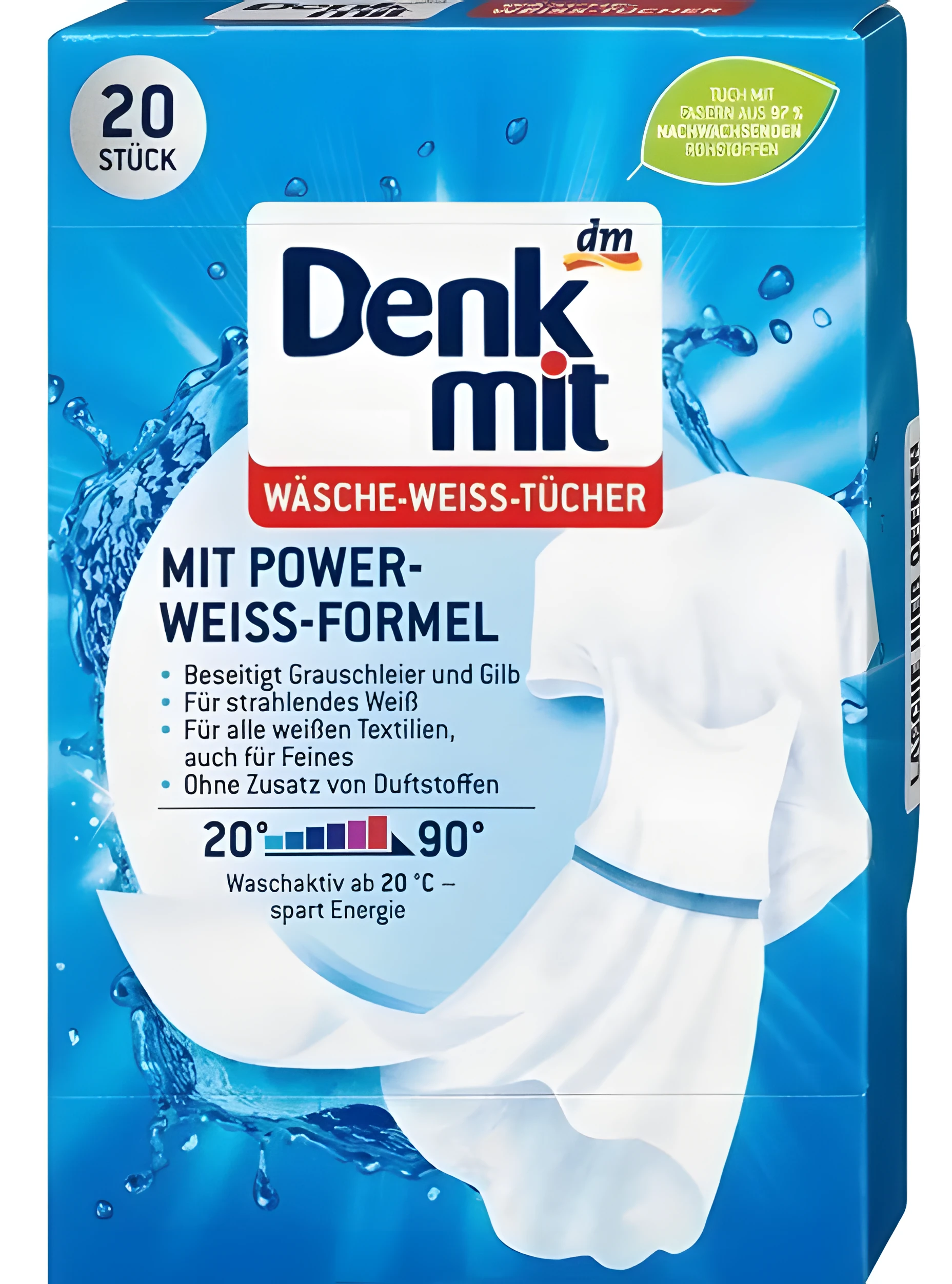 Серветки для прання білих речей Denkmit 20 шт