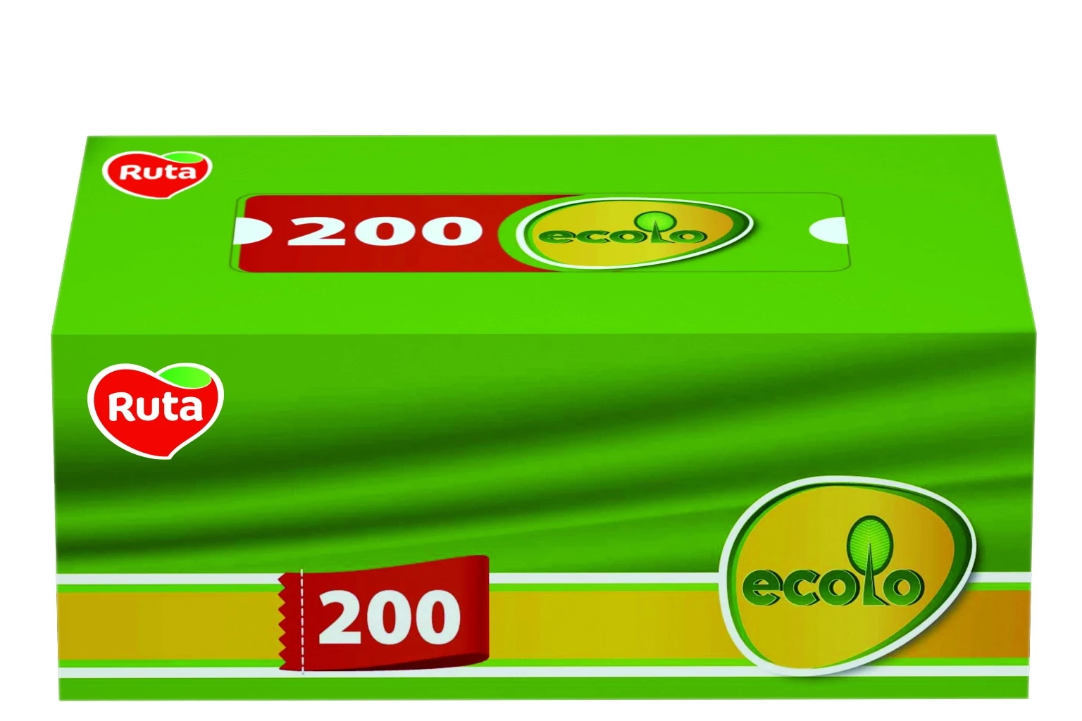 Серветки косметичні RUTA Ecolo 2-шарові білі пенал 200 шт