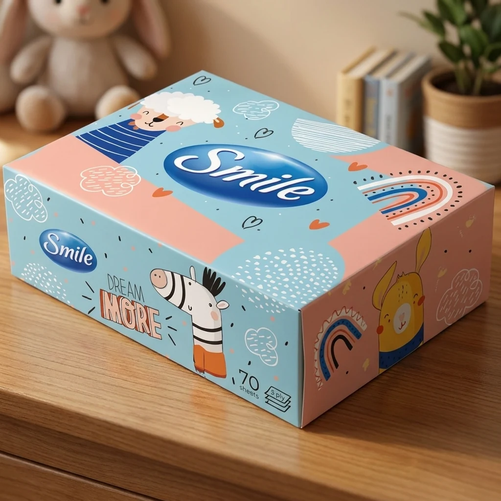Серветки Косметичні Smile білі 3шт пенал 70 шт 29487