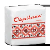 Серветки паперові Обухівська 1-шарові білі — фото 2