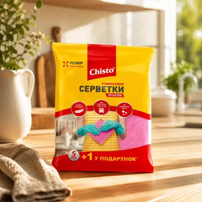 СЕРВЕТКИ універсальні 5+1шт ПРАКТИК Chisto