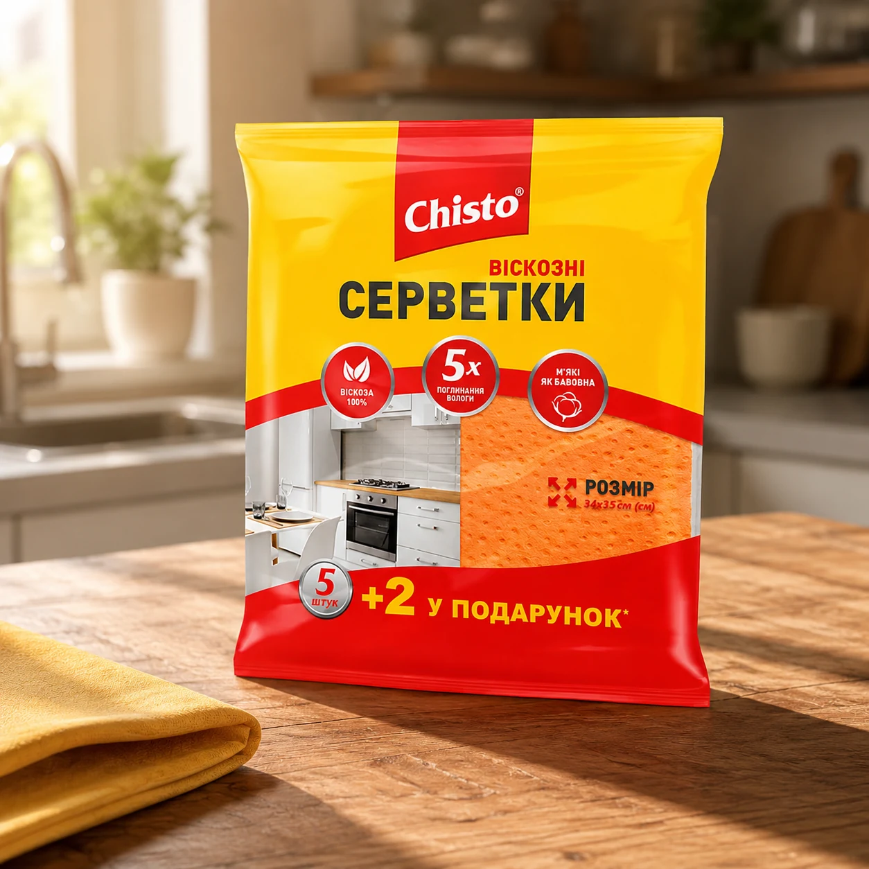 Серветки Chisto віскозні 5+2 шт — Прибирання та інвентар