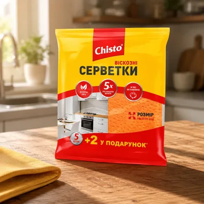 СЕРВЕТКИ віскозні 5+2шт Chisto