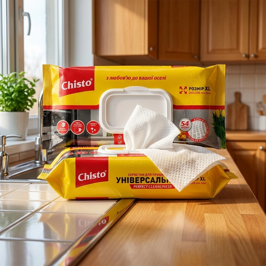 Серветки вологі універсальні для прибирання Chisto 54шт