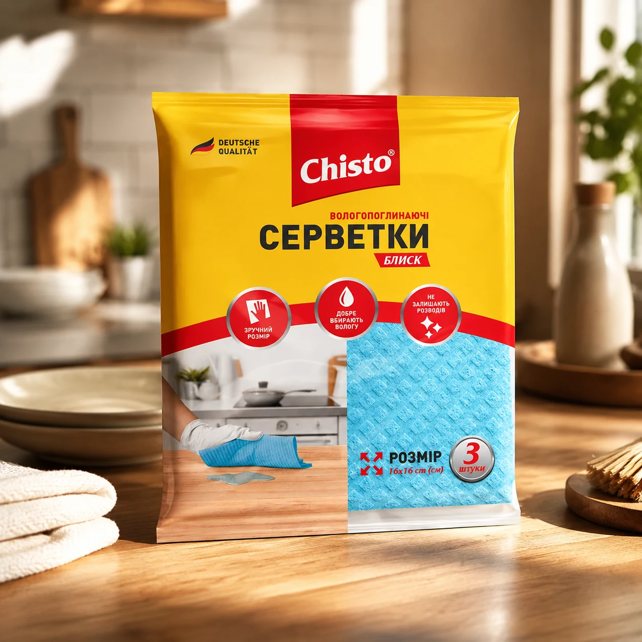 Серветки вологопоглинаючі Chisto 3 шт — Прибирання та інвентар