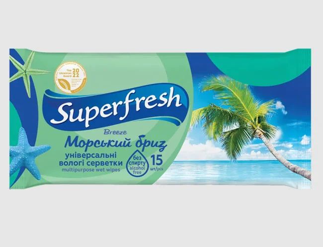 Серветки вологі "Super Fresh" (15 шт) — фото 2