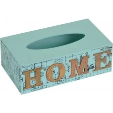 Серветниця дерев'яна 24 х 14 х 8 см бірюзова Home