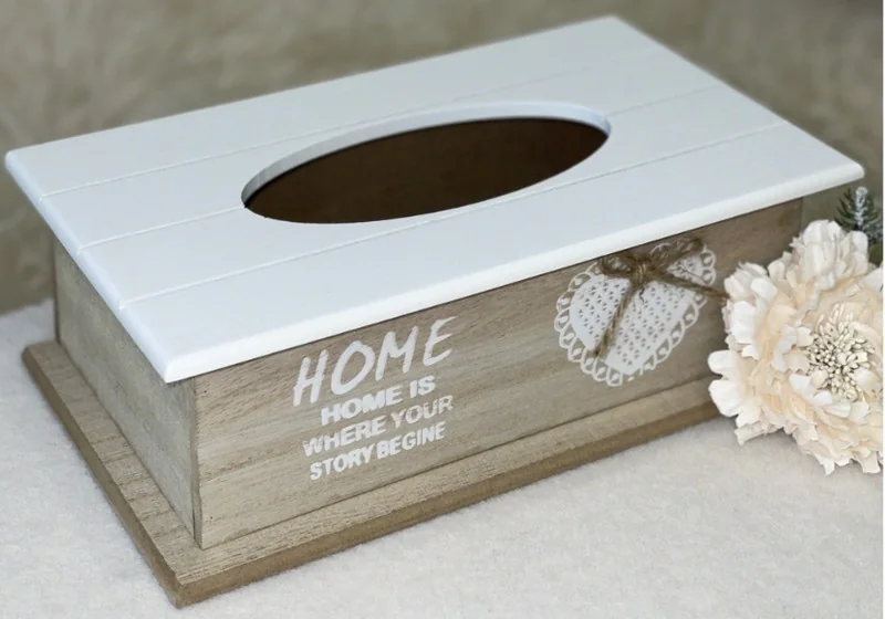 Серветниця дерев'яна 27 х 16 х 9 см білий Home