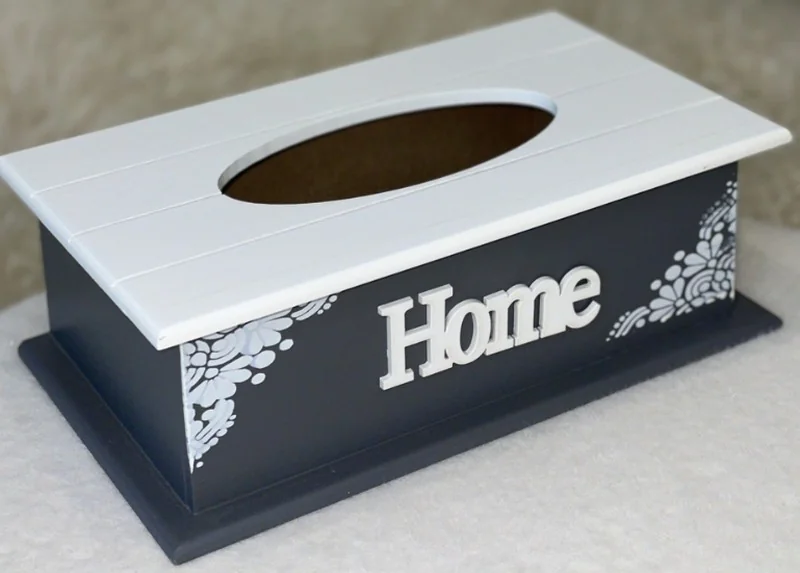 Серветниця дерев'яна 27 х 16 х 9 см чорна Home