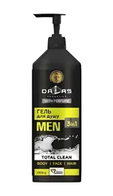 Шампунь-гель для душу 3 в 1 Dalas Total Clean для чоловіків — фото 2