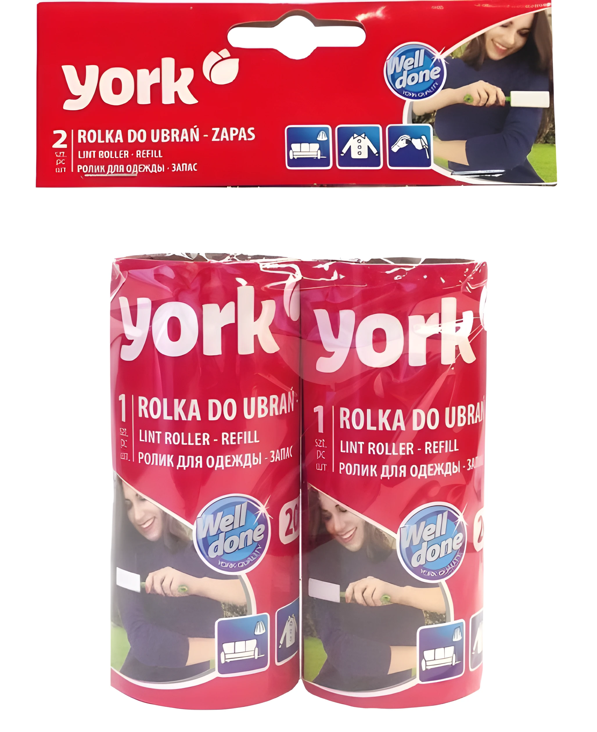 Щітка-валик для одягу York із запасками — Паперові вироби