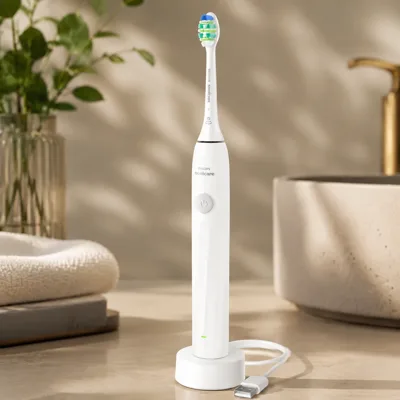 Щітка зубна електр. Philips, Sonicare 2100, насадок-1, 2 рівні інтенсивності, білий
