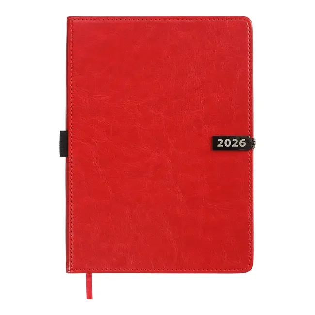 Щоденник датований А5 168 листів шамо, обкладинка на магніті червоного кольору, Legend Buromax