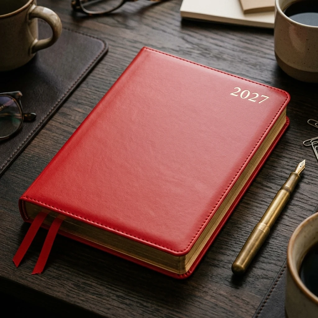 Щоденник датований А5 184 акруші "Aldento" червоний Leo Planner