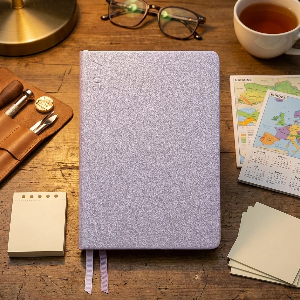 Щоденник датований А5 184 аркушів, папір шамо, обкладинка Binario Leo planner