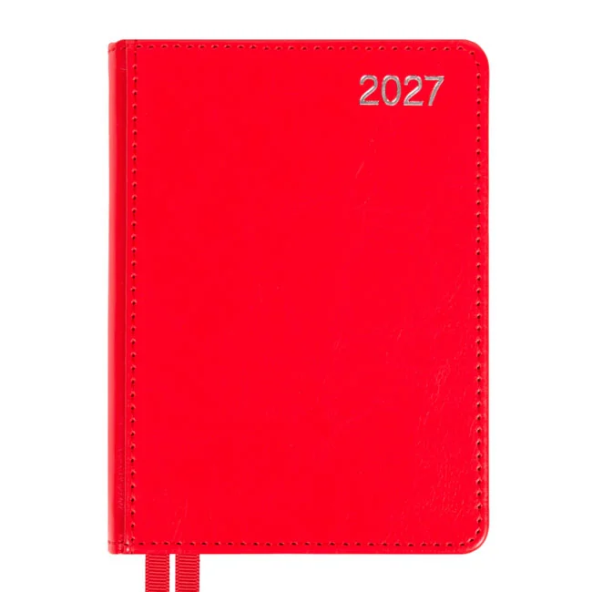 Щоденник датований А6 176 аркушів, папір шамо, обкладинка червона City Leo planner