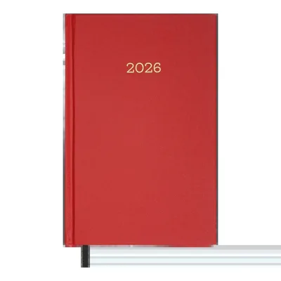 Щоденник датований A5 2026 Buromax Simple червоний BM.21166-05