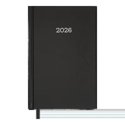 Щоденник датований A5 2026 Buromax Simple чорний BM.21166-01