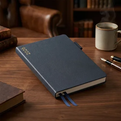 Щоденник датований А5 2026 Leo Planner Binario м`який темно-синій
