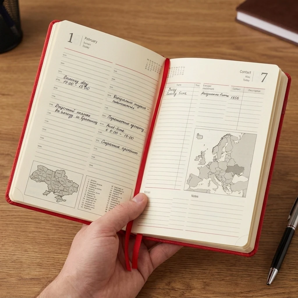 Щоденник датований А5 2026 Leo Planner Boss м`який червоний