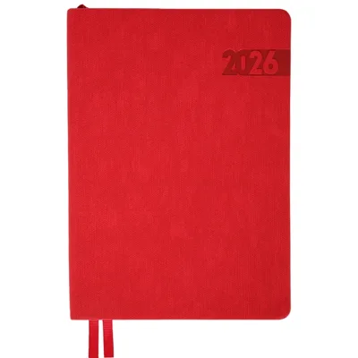Щоденник датований А5 2026 Leo Planner Boss м`який червоний