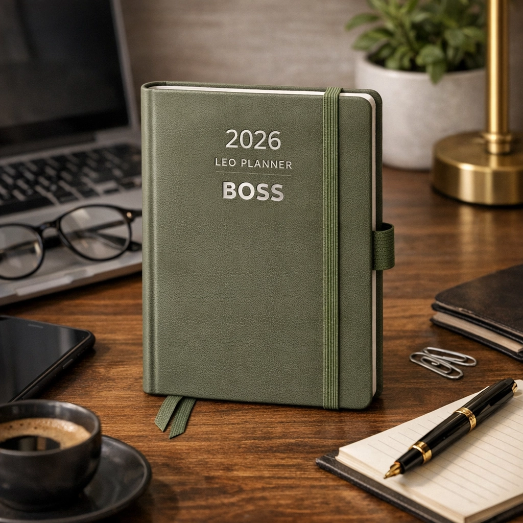 Щоденник датований А5 2026 Leo Planner Boss м`який хакі
