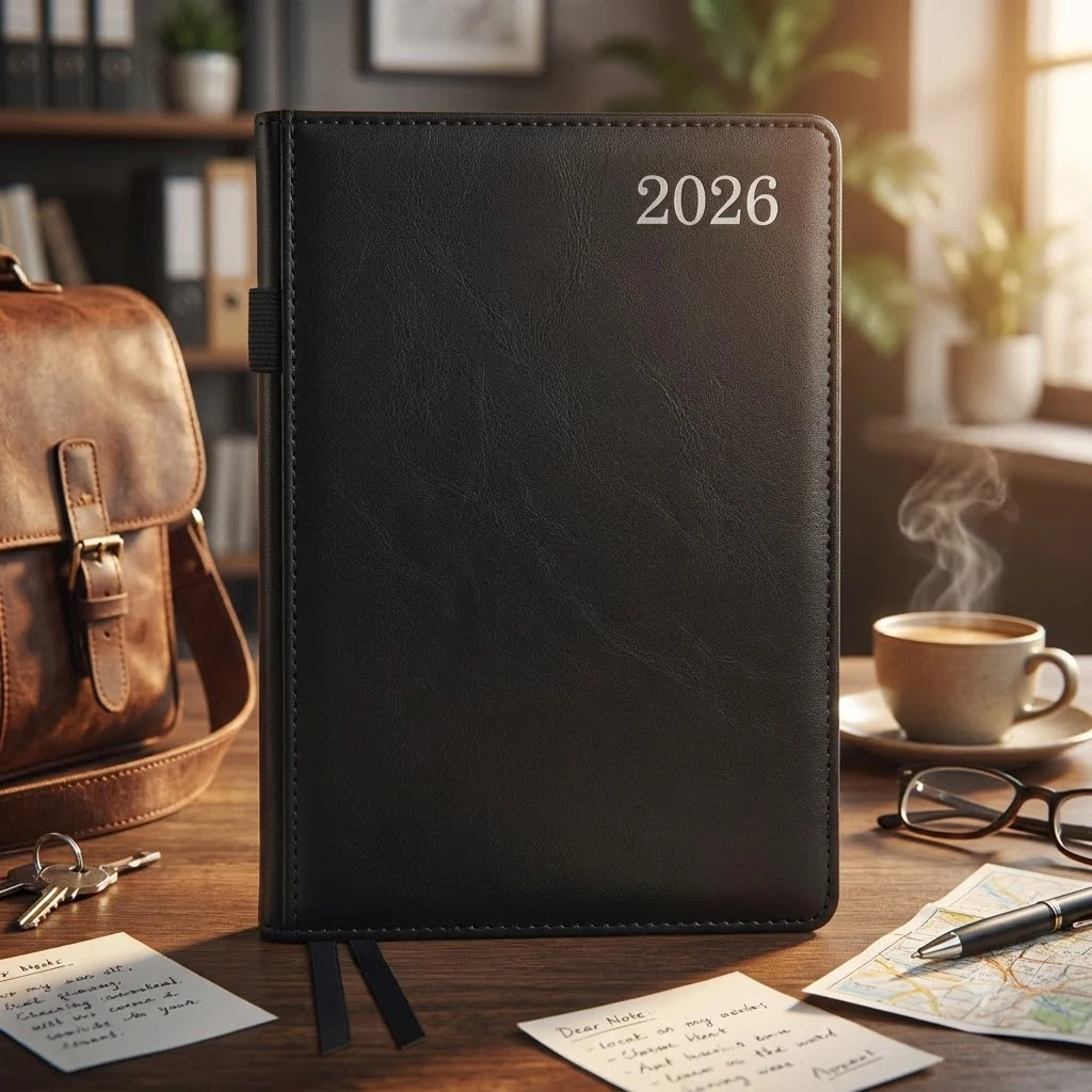 Щоденник датований А5 2026 Leo Planner City твердий чорний