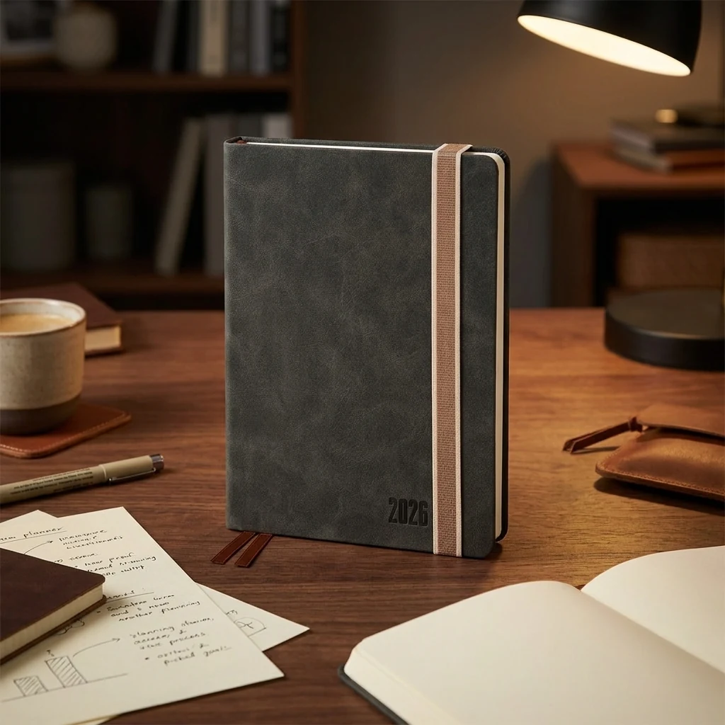 Щоденник датований А5 2026 Leo Planner Trend м`який чорний