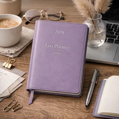 Щоденник датований А6 2026 Leo Planner Vitto м`який димчасто-ліловий