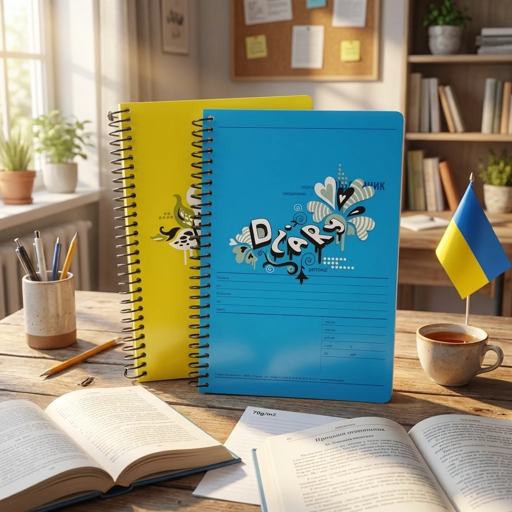 Щоденник недатований на спіралі B6 120 аркушів пластикова обкладинка Школярик