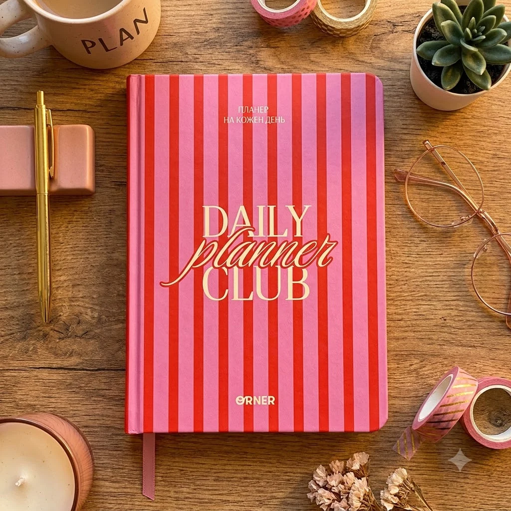 Щоденник-планер "Daily planner club" рожевий 210 * 148 мм