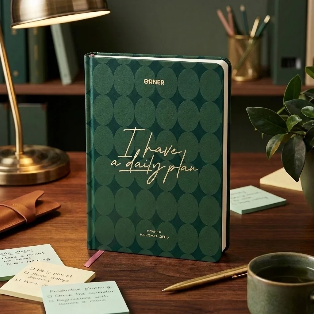 Щоденник-планер "I HAVE A DAILY PLAN" зелений