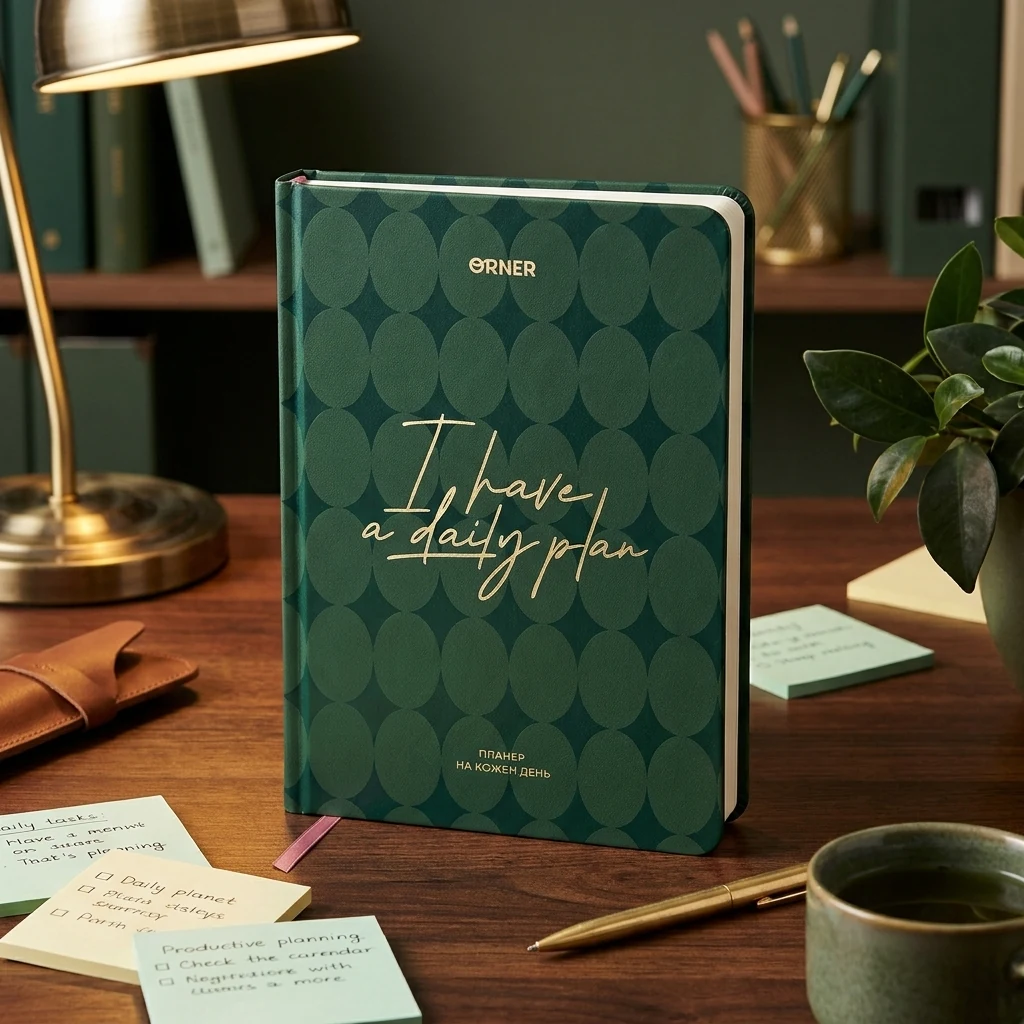 Щоденник-планер "I HAVE A DAILY PLAN" зелений