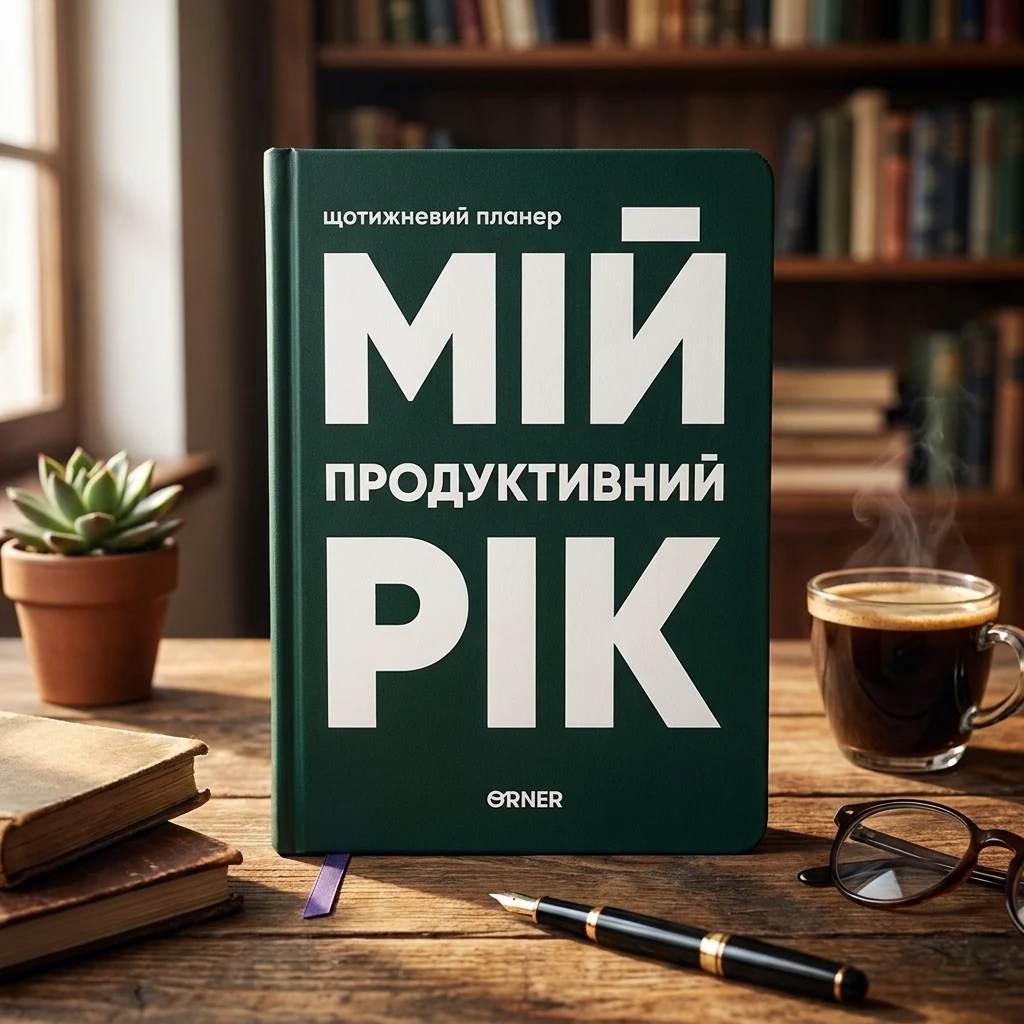 Щоденник-планер "Мій продуктивний рік" темно-зелений