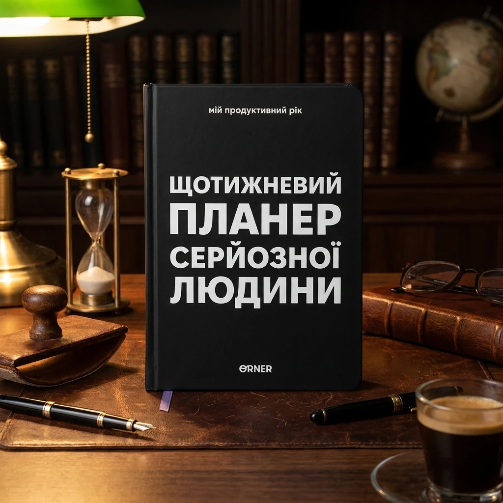 Щоденник-планер "Щотижневий планер серйозної людини" чорний