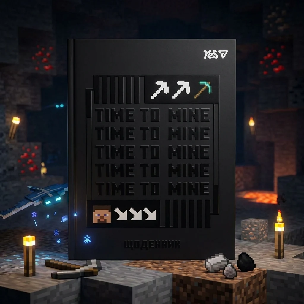 Щоденник шкільний А5 40 аркушів, інтегральна обкладинка "Minecraft Phantom" Yes
