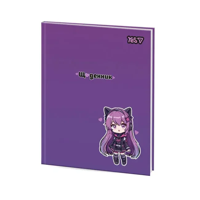 Щоденник шкільний А5 40 аркушів, тверда обкладинка "Neko Girl" Yes