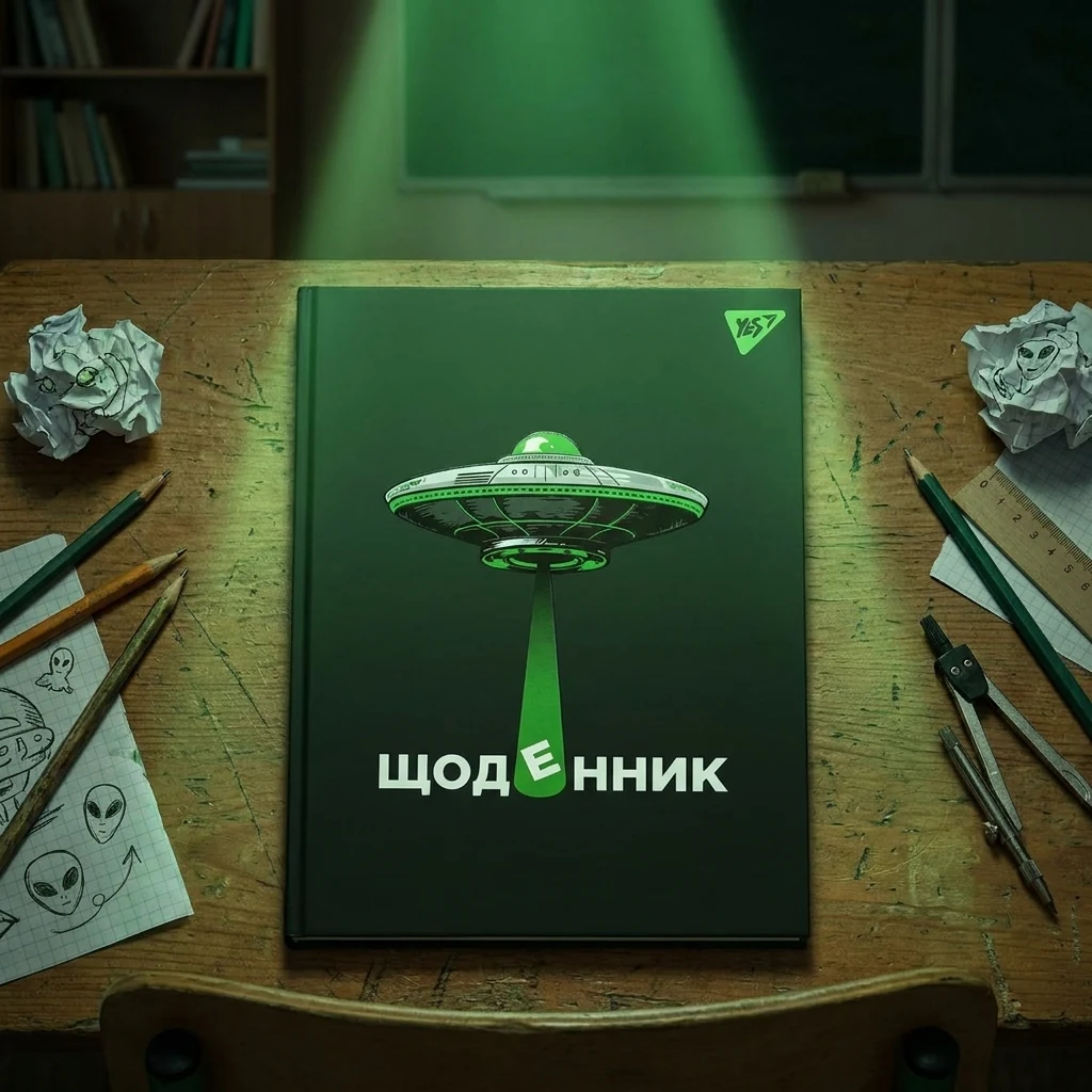 Щоденник шкільний А5 40 аркушів, тверда обкладинка "UFO" Yes