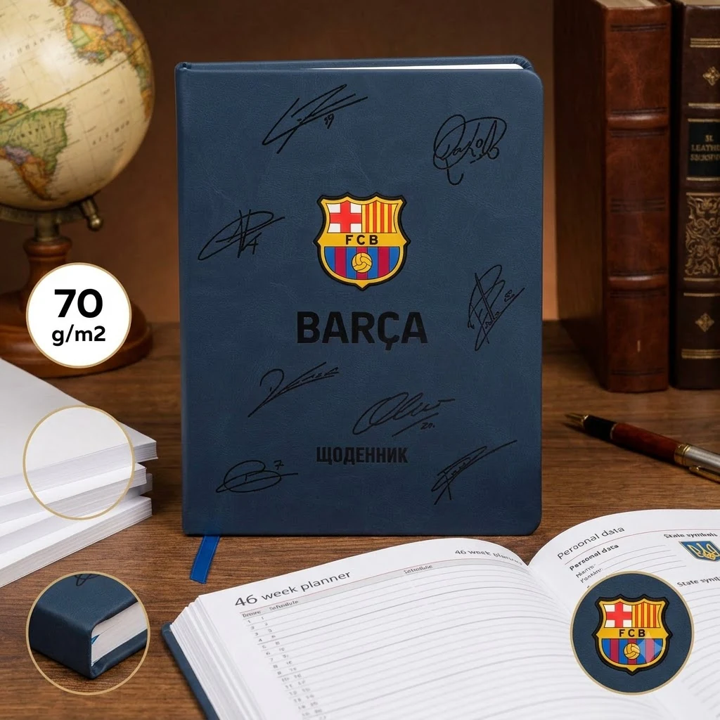 Щоденник шкільний А5 42 аркуша, обкладинка PU "Barcelona" Kite