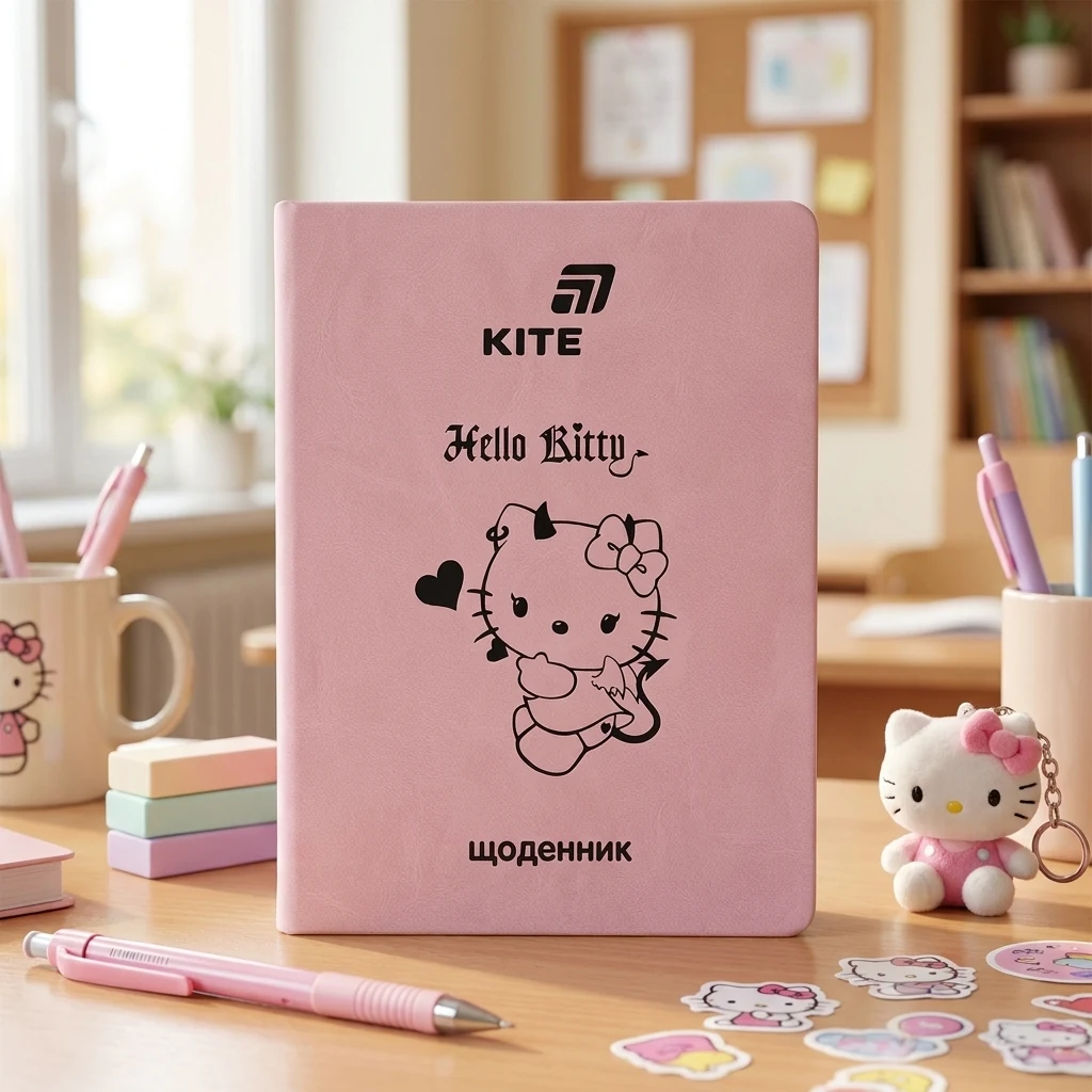 Щоденник шкільний А5 42 аркуша, обкладинка PU, Kite "Hello Kitty"