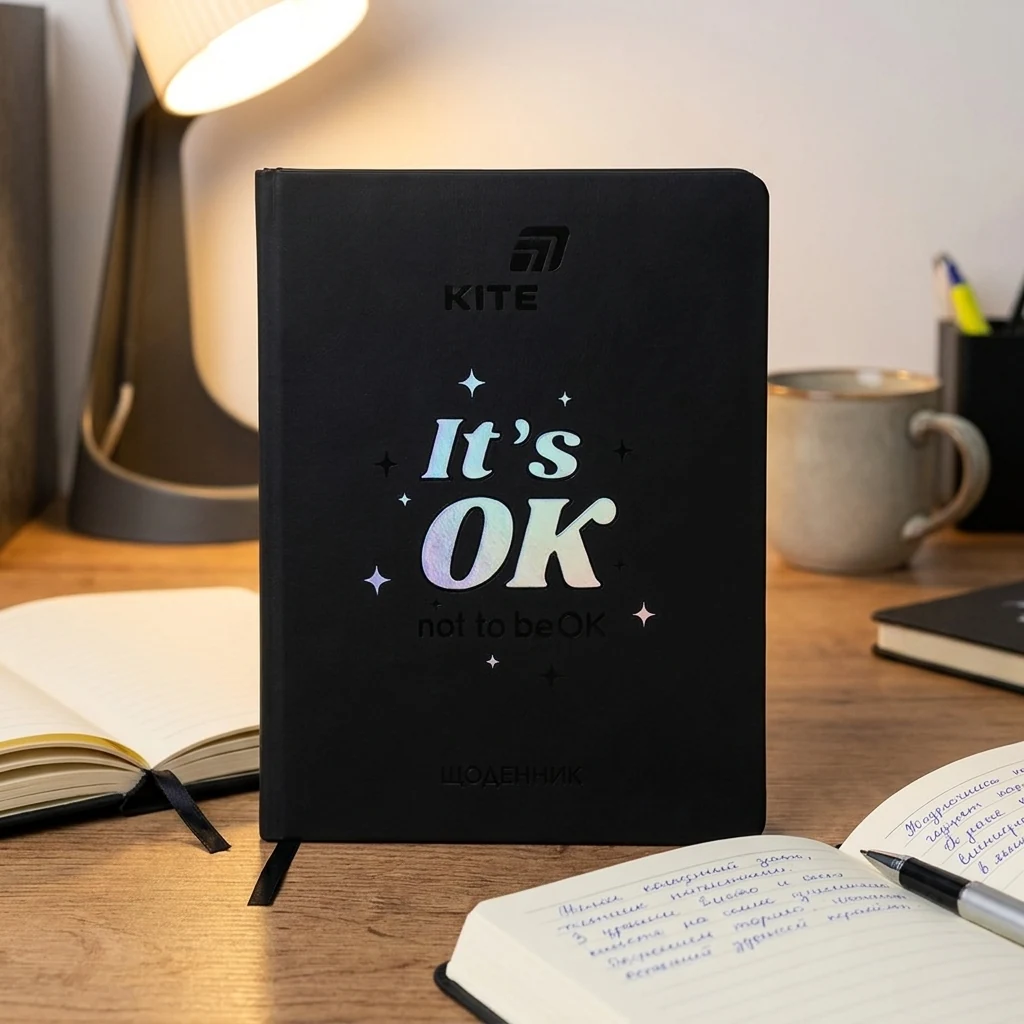 Щоденник шкільний А5 42 аркуша, обкладинка PU, Kite "It's OK"