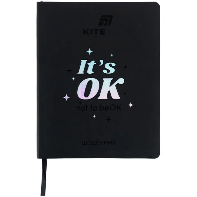 Щоденник шкільний А5 42 аркуша, обкладинка PU, Kite "It's OK"