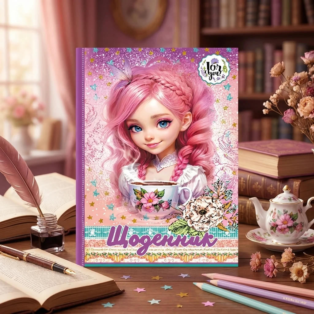 Щоденник шкільний В5 40 аркушів, тверда обкладинка, Дівчинка