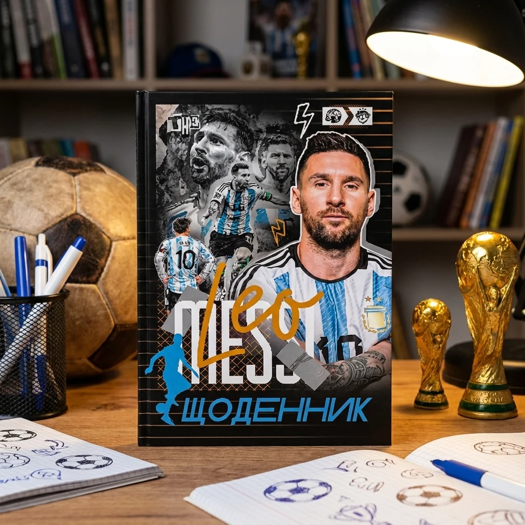 Щоденник шкільний В5 40 листів, тверда обкладинка, Ліонель Мессі