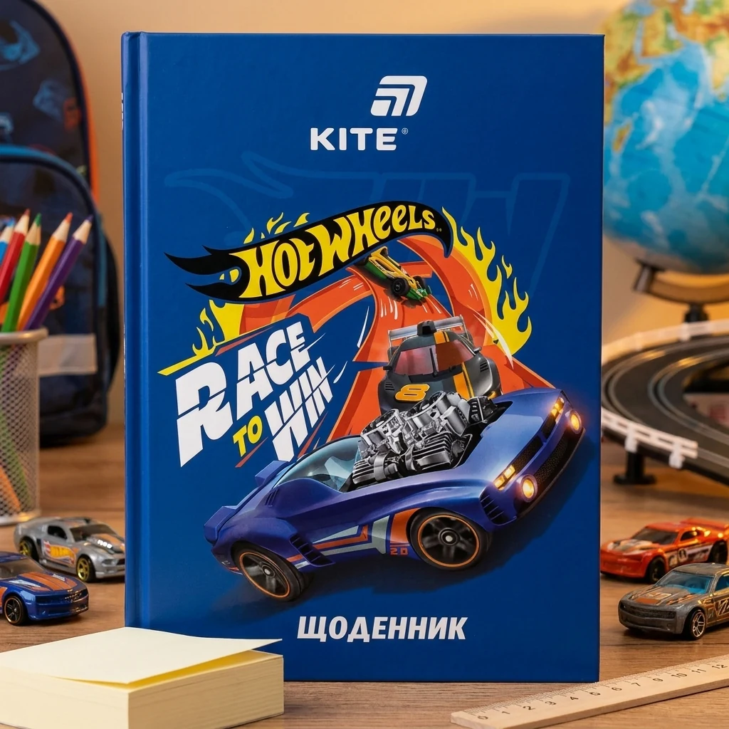 Щоденник шкільний В5 42 аркуша, обкложка тверда, Kite "Hot Wheels"